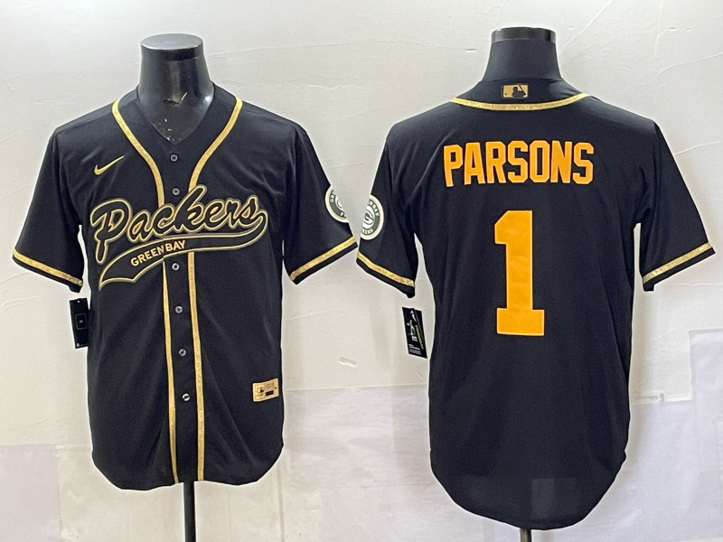 Men Green Bay Packers #1 Parsons black green Nike NFL 2025 jersey 03->green bay packers->NFL Jersey